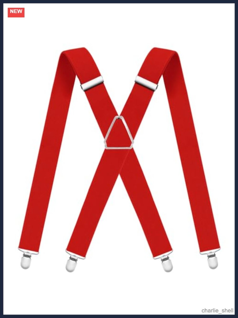 Adjustable Suspenders with 4 Strong Metal Clips Elastic X Back Heavy Duty